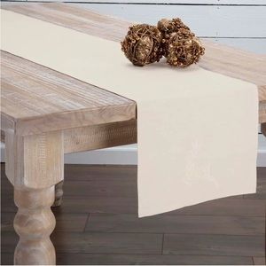Reindeer Farmhouse Table Runner - Natural Linen